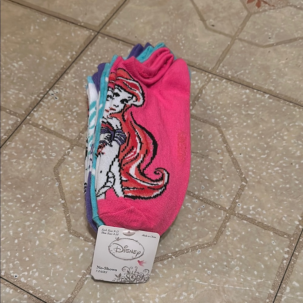 Disney Ariel No-Show Socks Set of 5 pairs. Brand new with tags